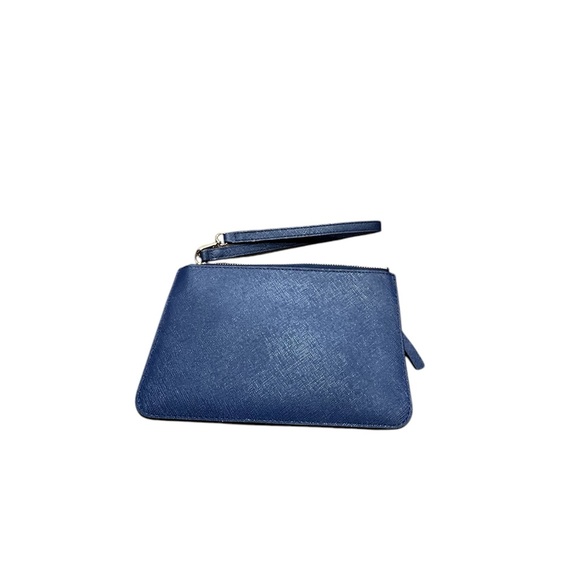 Kate Spade Navy Blue Leather Zip Wristlet - Picture 2 of 5